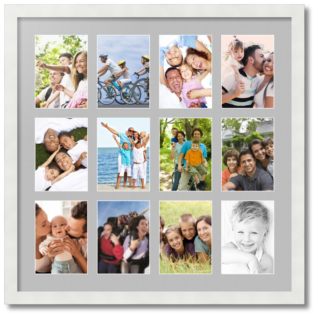 ArtToFrames Collage Photo Picture Frame with 12 - 5x7 inch Openings, Framed in White with Over 62 Mat Color Options and Plexi Glass (CSM-3966-229)